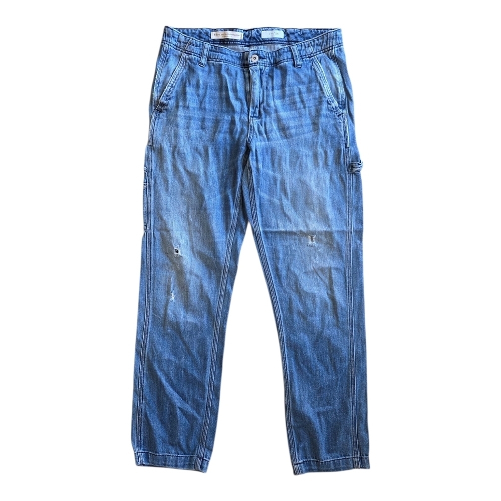 Pilcro And The Letterpress Carpenter Distressed Blue Denim Jeans 28